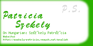 patricia szekely business card